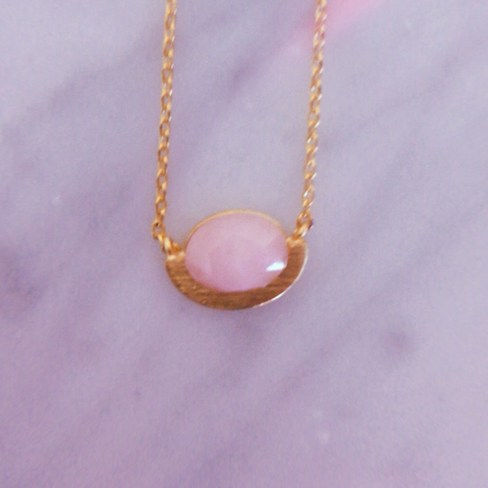 Pink Stone Gold Necklace